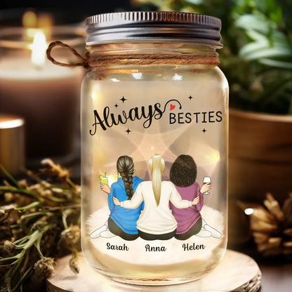 Always Besties - Personalized Mason Jar Light