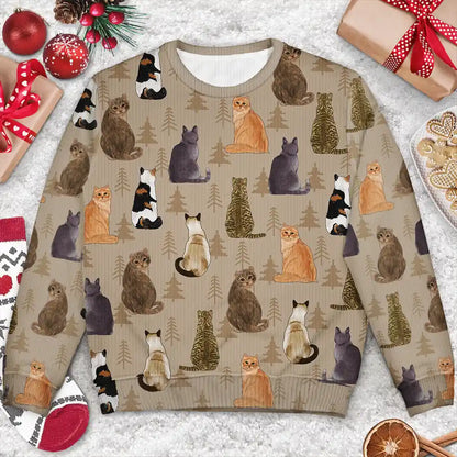 I Love My Cats - Personalized Unisex Ugly Sweater