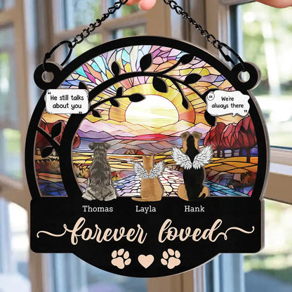 Forever Loved Memorial Pet - Personalized Window Hanging Suncatcher Ornament