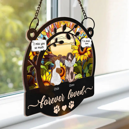 Forever Loved Memorial Pet - Personalized Window Hanging Suncatcher Ornament