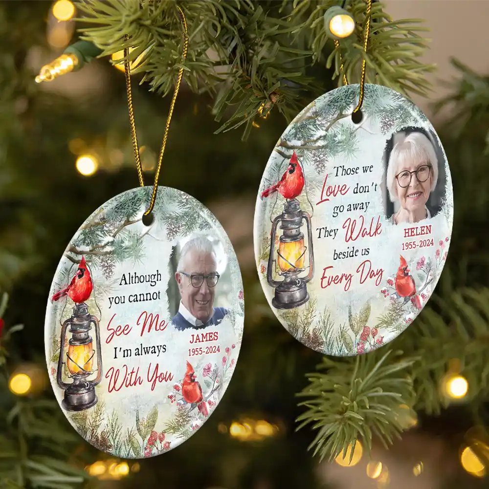 Custom Photo Memorial Someone We Love Is In Heaven - Personalized Circle Acrylic Ornament