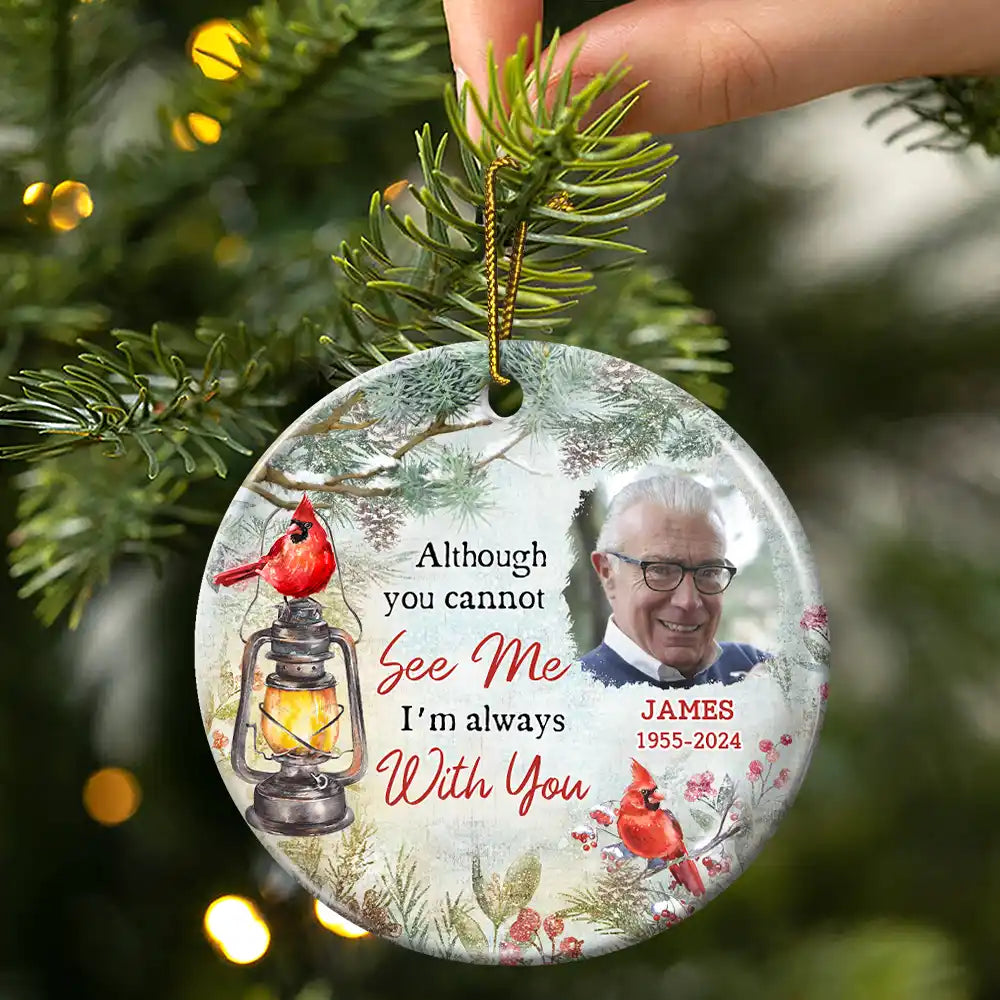 Custom Photo Memorial Someone We Love Is In Heaven - Personalized Circle Acrylic Ornament