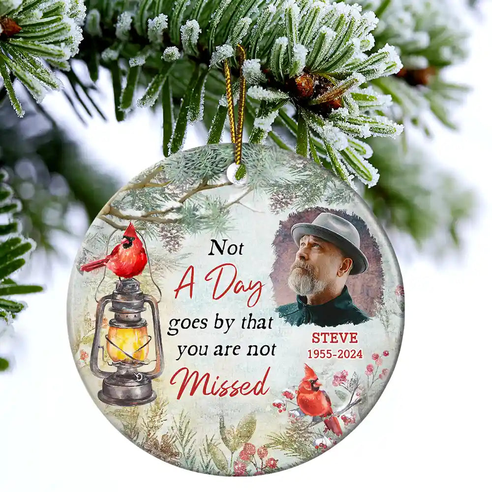 Custom Photo Memorial Someone We Love Is In Heaven - Personalized Circle Acrylic Ornament