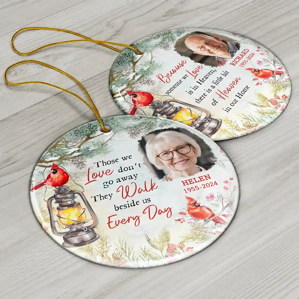 Custom Photo Memorial Someone We Love Is In Heaven - Personalized Circle Acrylic Ornament