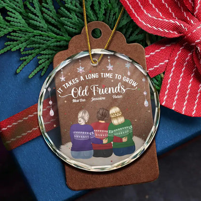 Grow An Old Friends - Personalized Circle Glass Ornament
