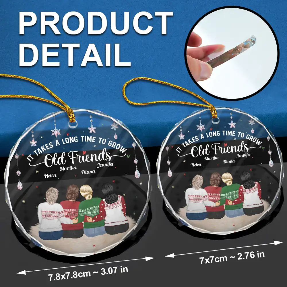 Grow An Old Friends - Personalized Circle Glass Ornament