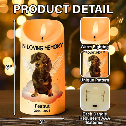 Custom Photo Dog Cat Pet Memorial Your Light Will Always Shine In My Heart - Personalized Flameless LED Candle