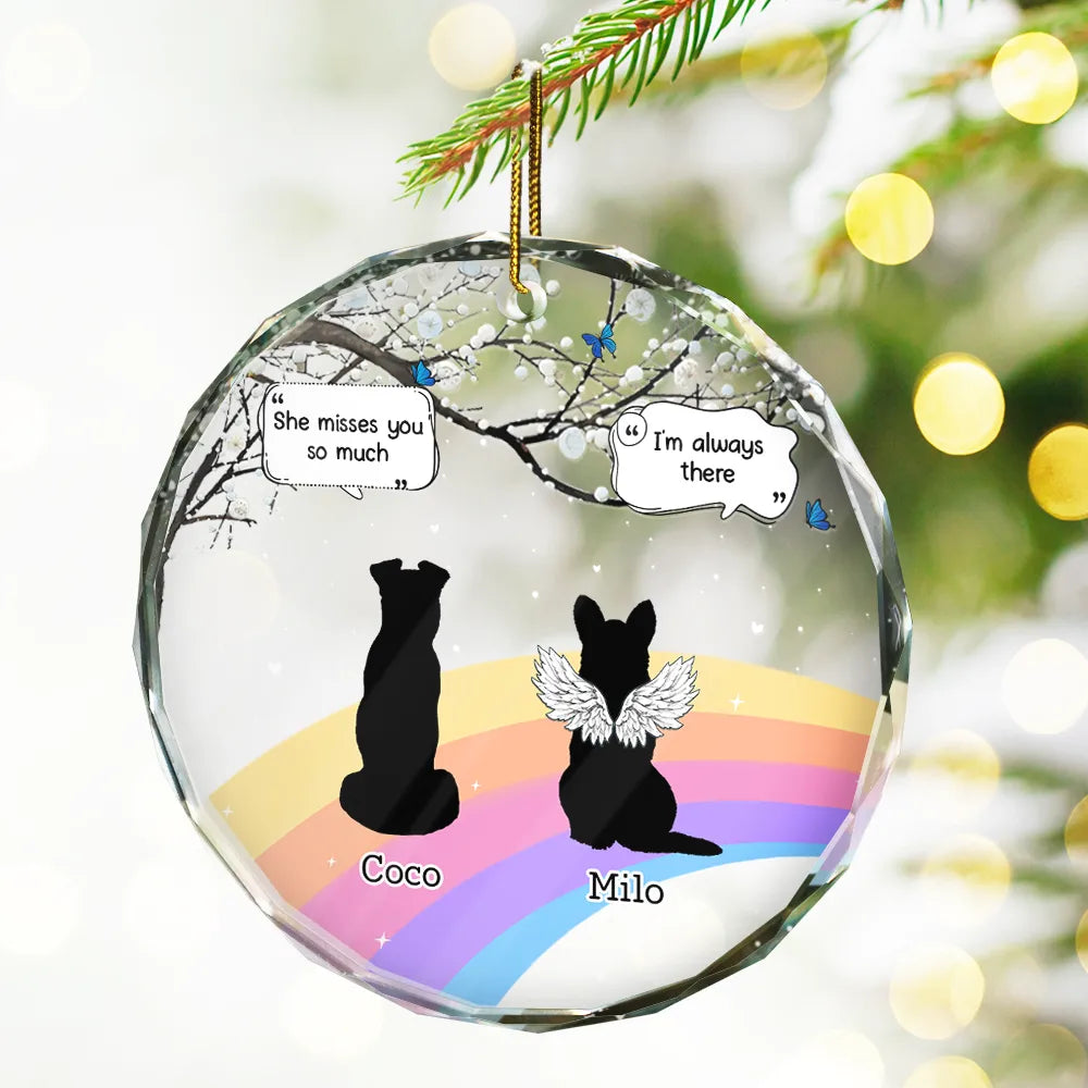 They Still Talk About You Memorial Pet - Personalized Circle Glass Ornament