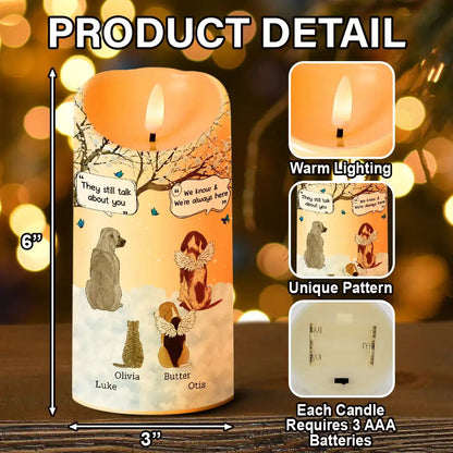 They Still Talk About You Memorial Pet Lovers - Personalized Flameless LED Candle