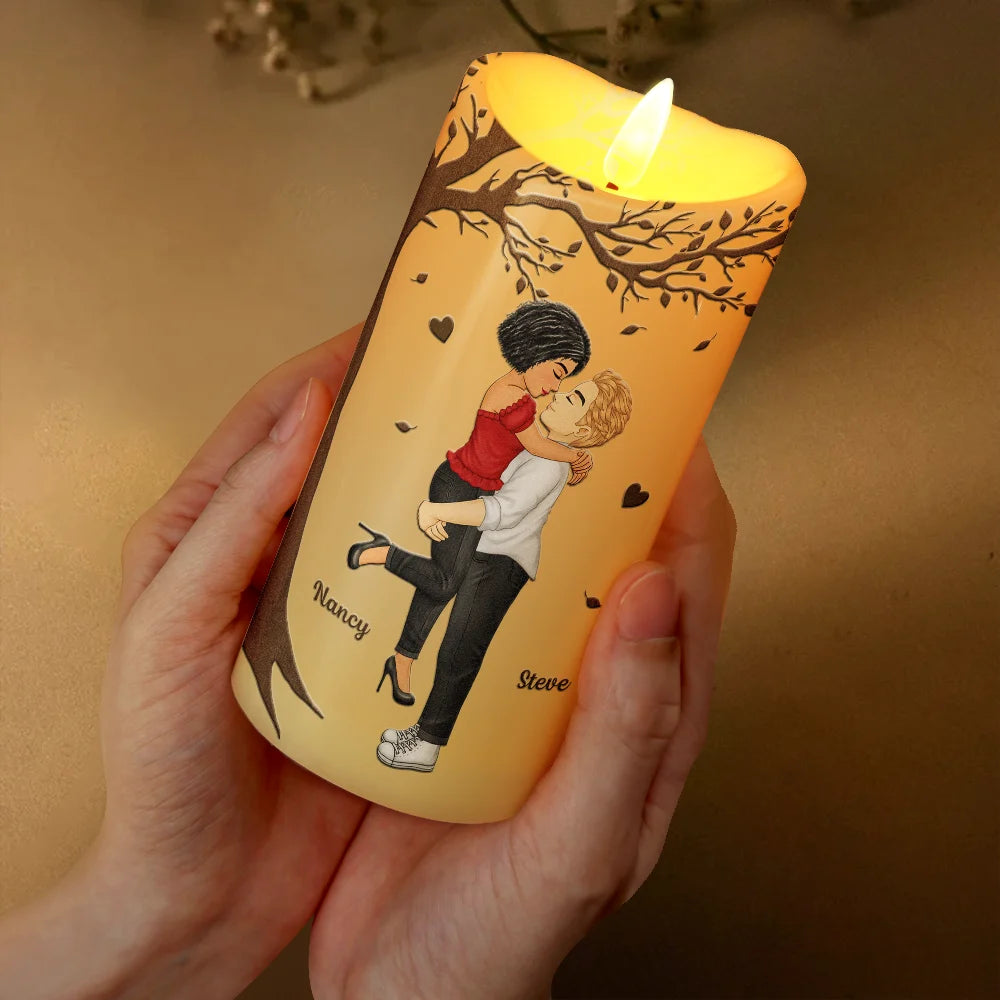 My Favorite Place In All The World Couple - Personalized Flameless LED Candle