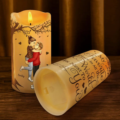 My Favorite Place In All The World Couple - Personalized Flameless LED Candle