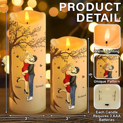 My Favorite Place In All The World Couple - Personalized Flameless LED Candle