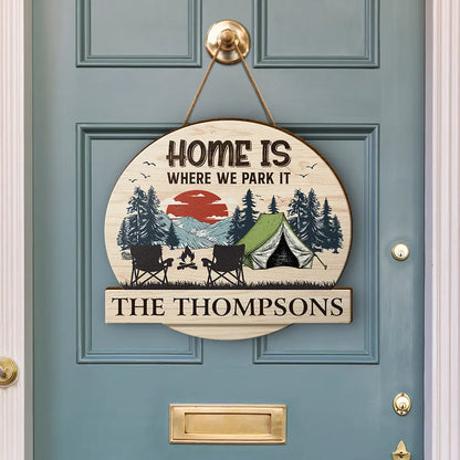 Camping Partners For Life - Personalized Custom Shaped Wood Sign