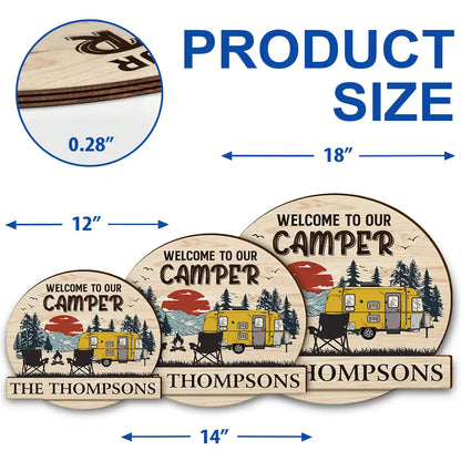 Camping Partners For Life - Personalized Custom Shaped Wood Sign