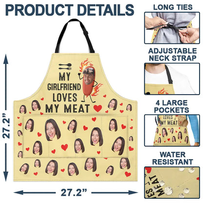 Custom Photo My Wife Loves My Meat - Personalized Apron
