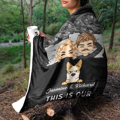 Dog Cat Pet Couple This Is Our Cuddling Blanket - Personalized Fleece Blanket, Sherpa Blanket