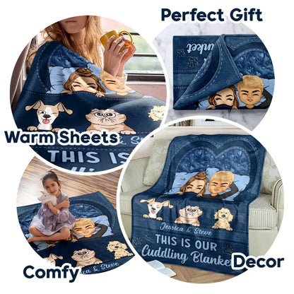 Dog Cat Pet Couple This Is Our Cuddling Blanket - Personalized Fleece Blanket, Sherpa Blanket