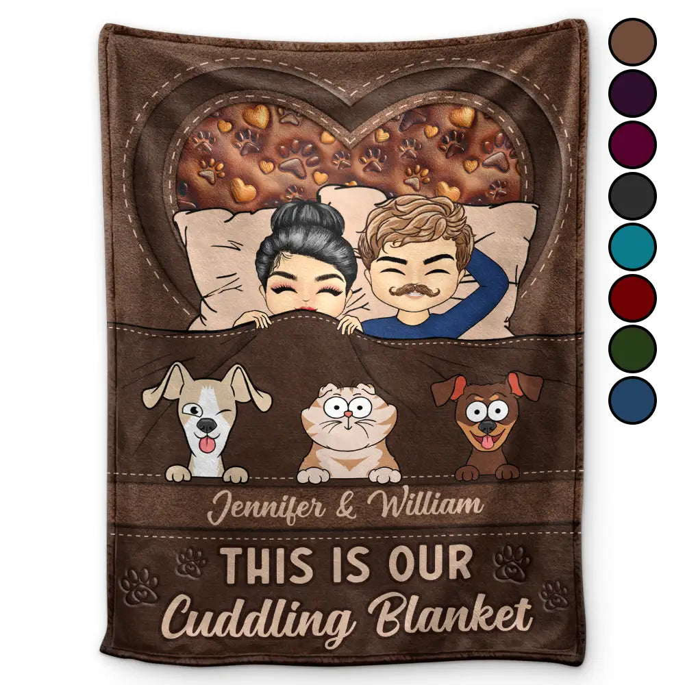 Dog Cat Pet Couple This Is Our Cuddling Blanket - Personalized Fleece Blanket, Sherpa Blanket
