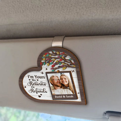 Custom Photo My Favorite Place In All The World Is Next To You - Personalized Custom Shaped Car Visor Clip