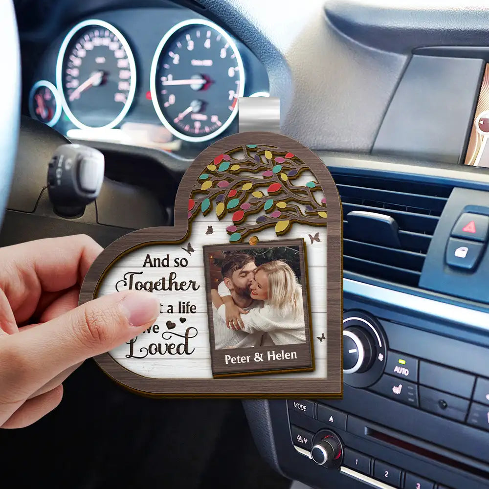 Custom Photo My Favorite Place In All The World Is Next To You - Personalized Custom Shaped Car Visor Clip