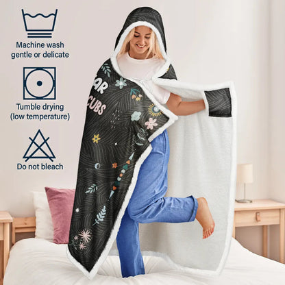 Mama Bear Always There For Her Cubs - Personalized Wearable Hooded Blanket