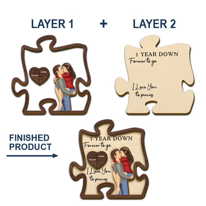 Couple I Love You To Pieces - Personalized Custom Shaped Car Visor Clip