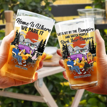 Let's Sit By The Campfire Camping - Personalized Beer Glass