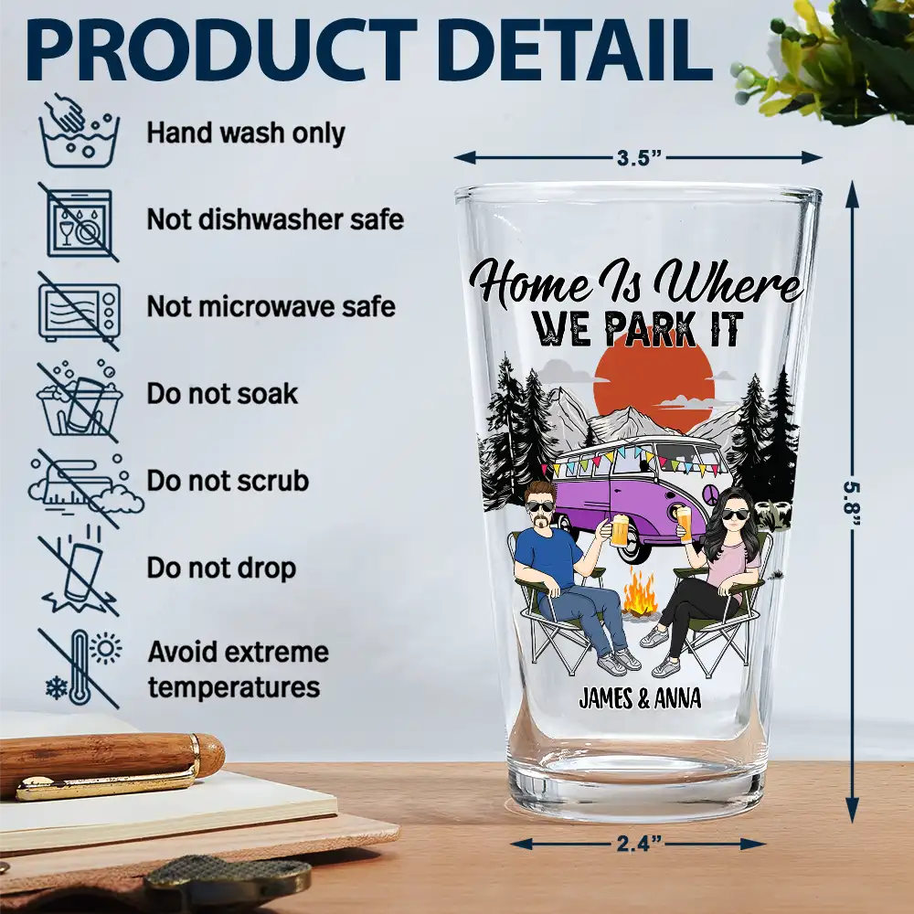 Let's Sit By The Campfire Camping - Personalized Beer Glass