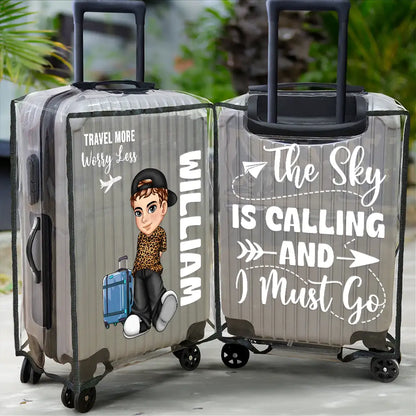 Collect Moments Not Things Travel Lover Y2K - Personalized Clear Luggage Cover