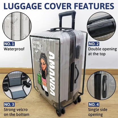 Collect Moments Not Things Travel Lover Y2K - Personalized Clear Luggage Cover