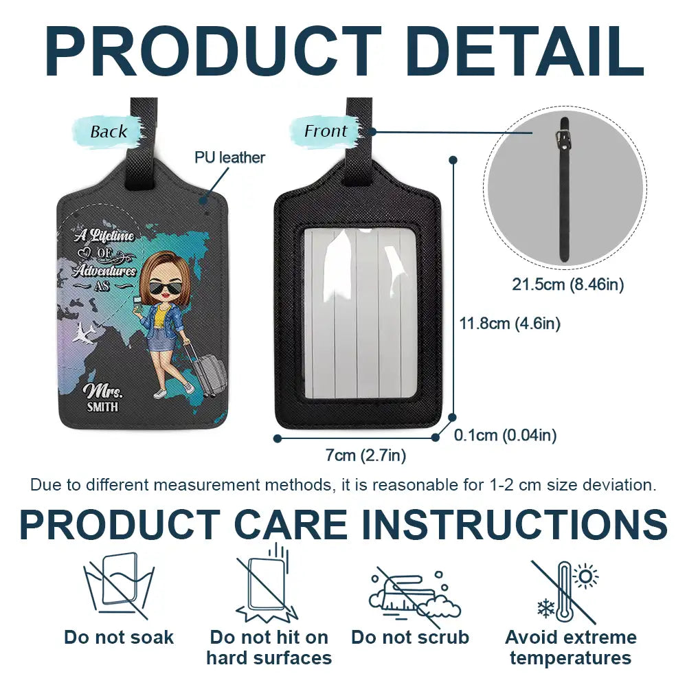 Lifetime Of Adventures - Personalized Combo 2 Luggage Tags