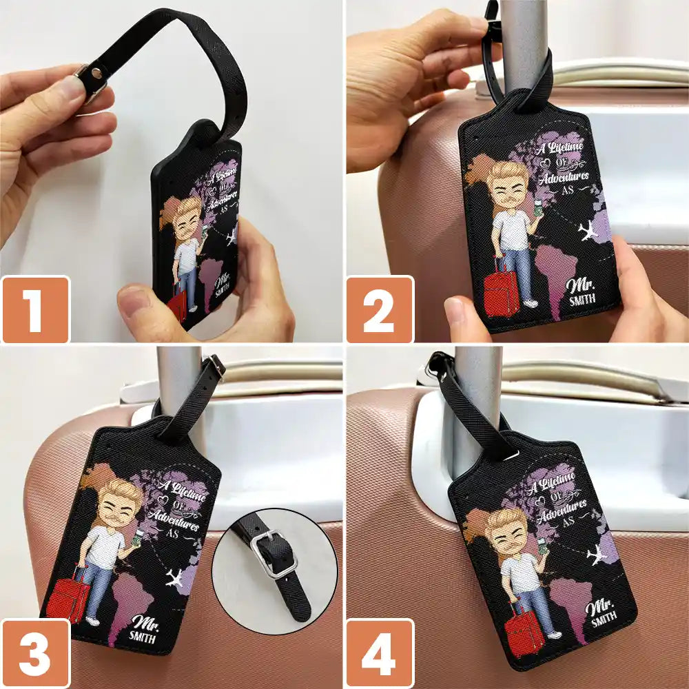 Lifetime Of Adventures - Personalized Combo 2 Luggage Tags