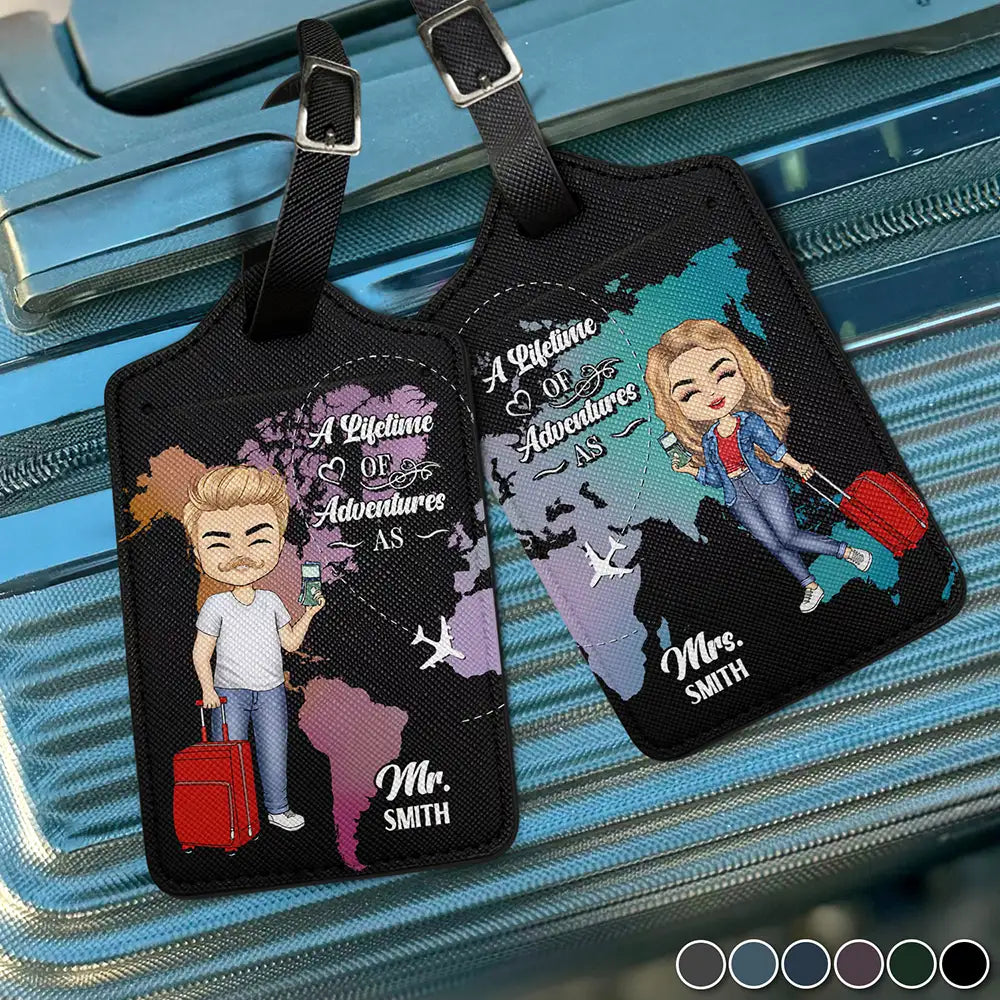 Lifetime Of Adventures - Personalized Combo 2 Luggage Tags