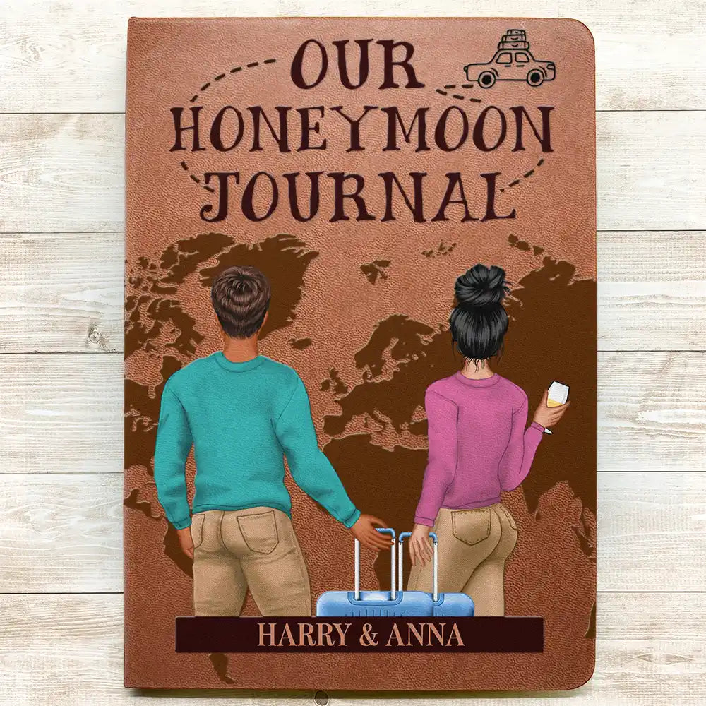 Our Adventure Book Travel Couple - Personalized Leather Journal