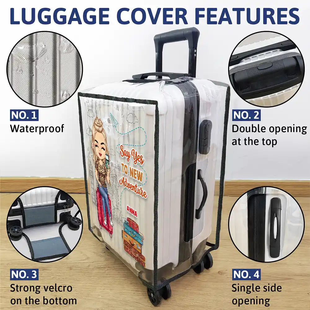 It's On My List Travel Lover - Personalized Clear Luggage Cover