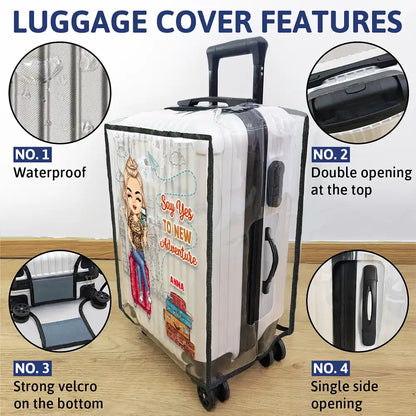 It's On My List Travel Lover - Personalized Clear Luggage Cover