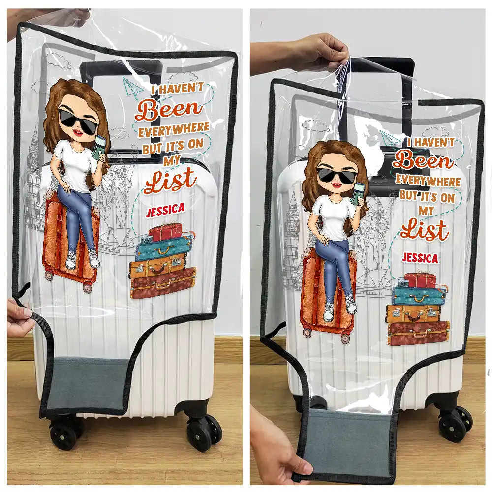 It's On My List Travel Lover - Personalized Clear Luggage Cover