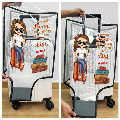 It's On My List Travel Lover - Personalized Clear Luggage Cover