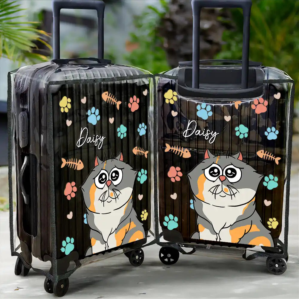 My Lovely Fur Babies Cartoon Cats - Personalized Clear Luggage Cover