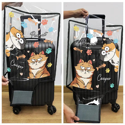 My Lovely Fur Babies Cartoon Cats - Personalized Clear Luggage Cover