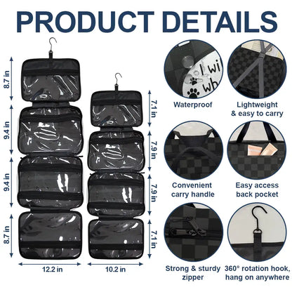 Pet Lovers, Dog Lovers, Cat Lovers - Cartoon Dog Cat Personal Stalkers - Personalized Toiletry Bag