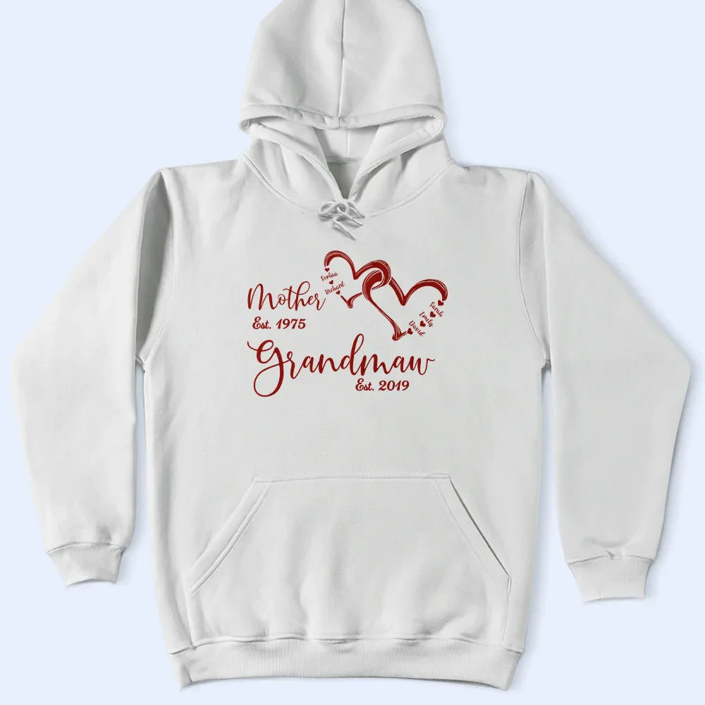 Gift For Grandma,Happy - Mom Est Grandma Est - Personalized T Shirt