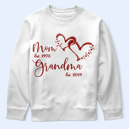 Gift For Grandma,Happy - Mom Est Grandma Est - Personalized T Shirt