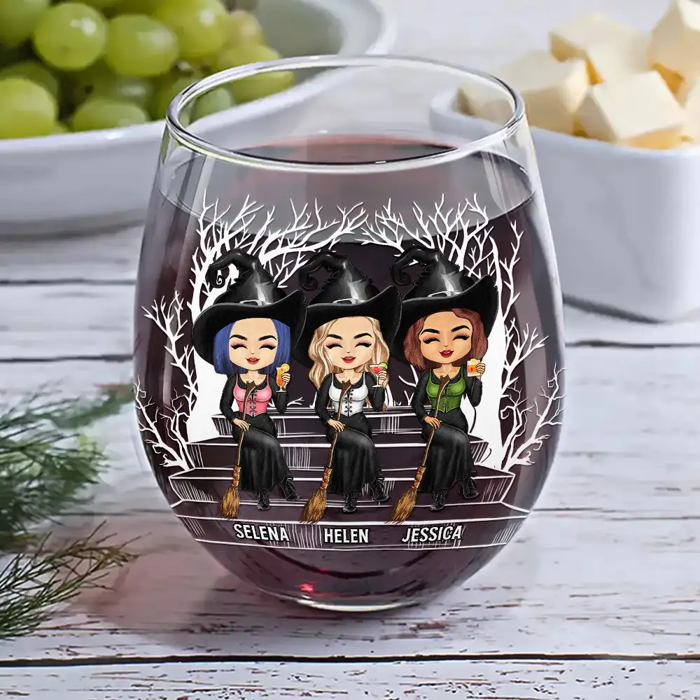 We're Not Sugar And Spice And Everything Nice Best Friends - Personalized Stemless Wine Glass