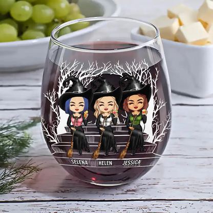 We're Not Sugar And Spice And Everything Nice Best Friends - Personalized Stemless Wine Glass