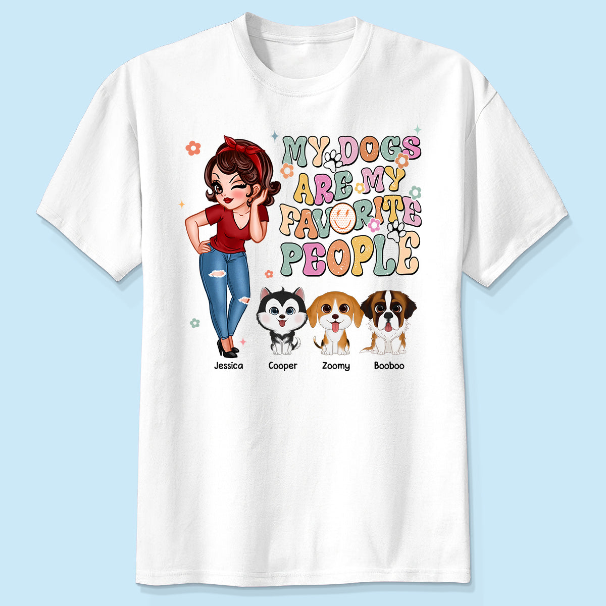 Dogs Are My Favorite People Vintage Style Personalized Shirt