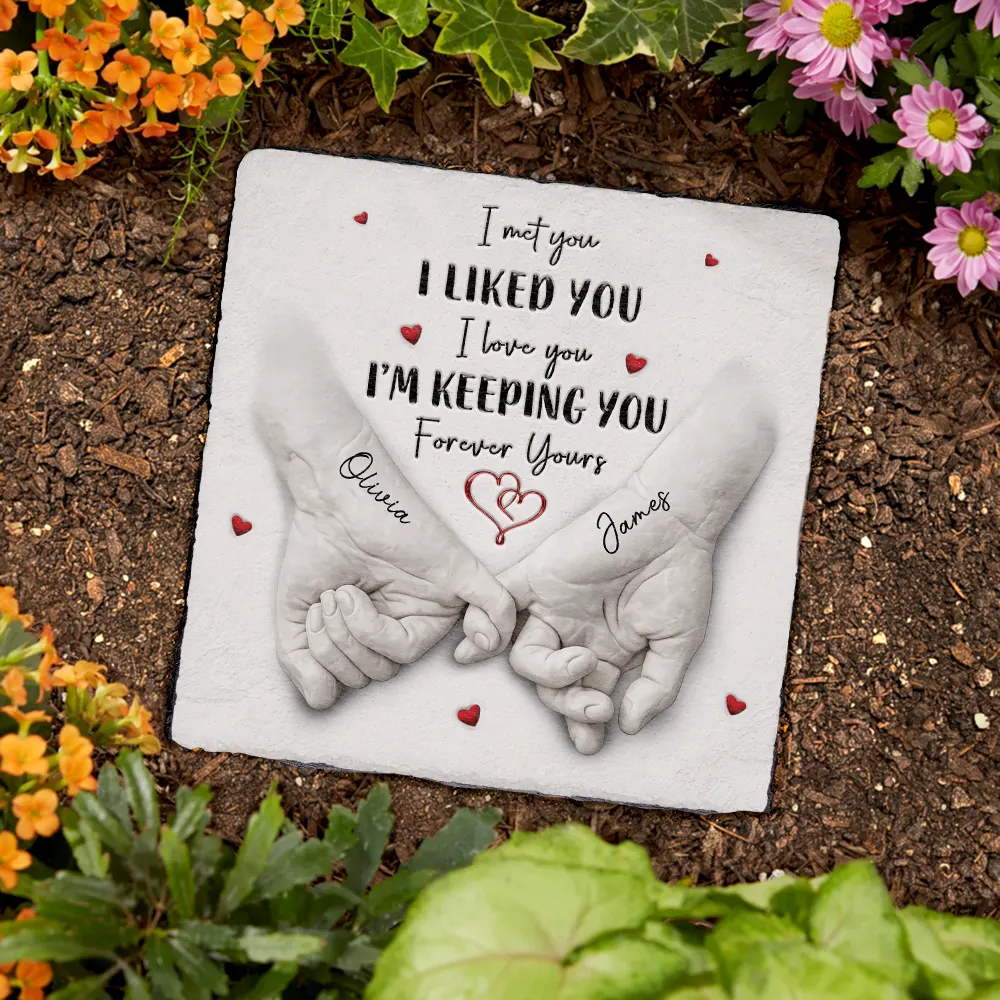 3D Inflated Effect Printed Couple Loved You Then Love You Still - Personalized Rectangle Memorial Garden Stone