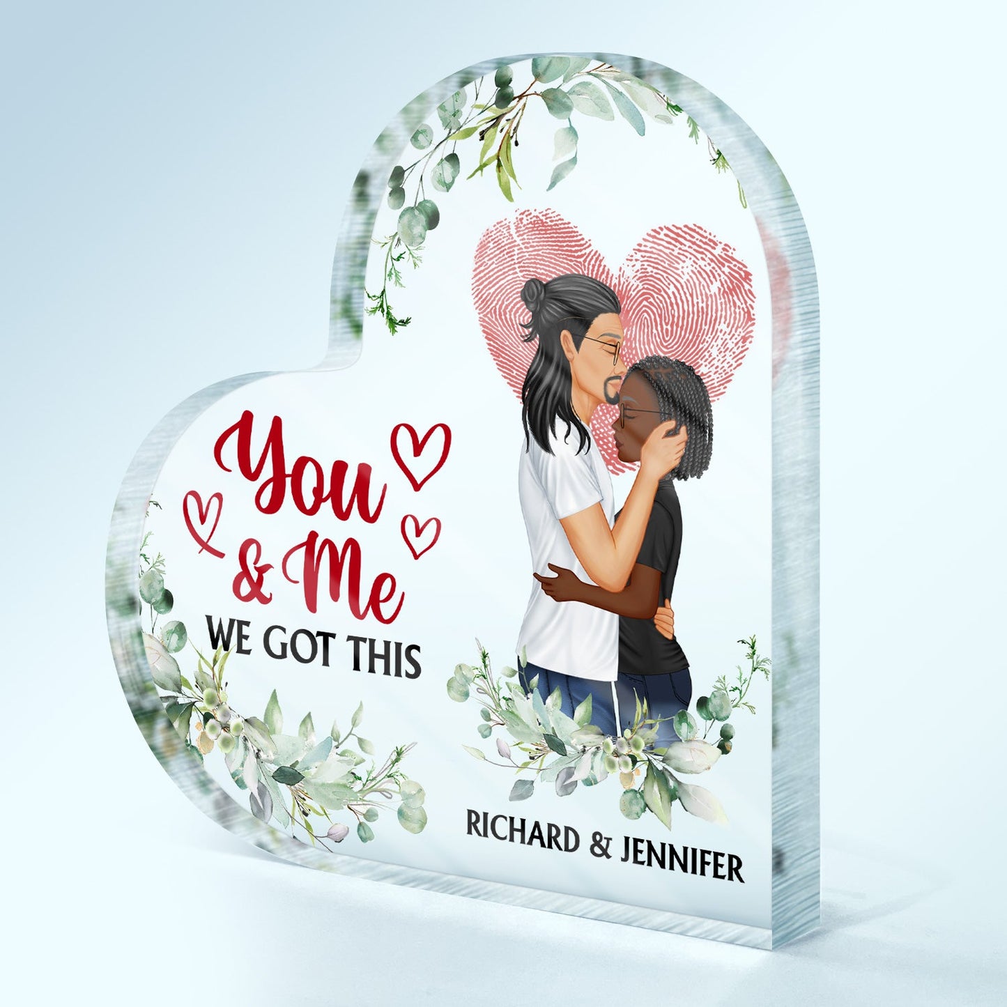 Family Couple I'm Yours No Returns Or Refunds - Gift For Couples - Personalized Custom Heart Shaped Acrylic Plaque