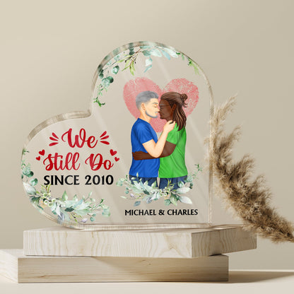 Family Couple I'm Yours No Returns Or Refunds - Gift For Couples - Personalized Custom Heart Shaped Acrylic Plaque