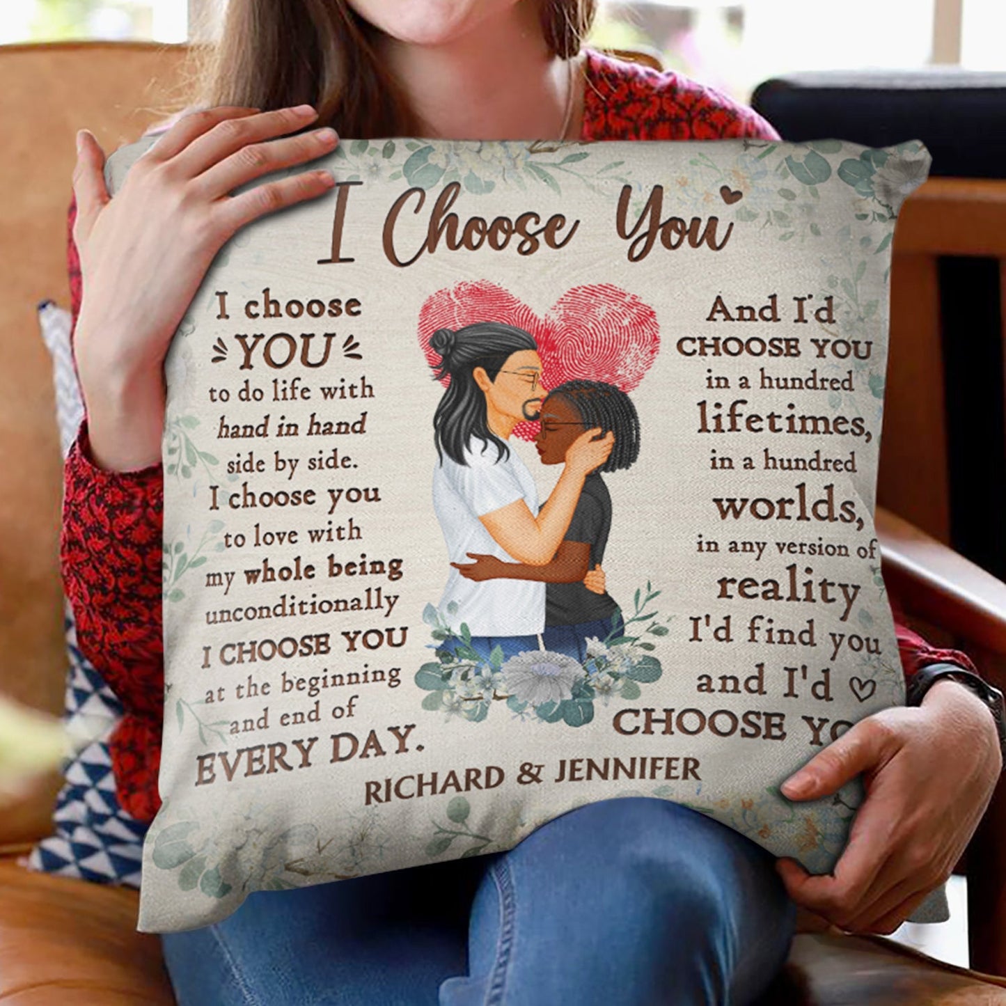 Family Husband And Wife I Choose You - Gift For Couples - Personalized Custom Pillow